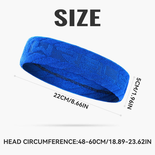 WRELS Sweatband Headband Terry Cloth Absorbent Thick Yoga Running Basketball Gym Workout Athletic Men Women Sport Hair Band