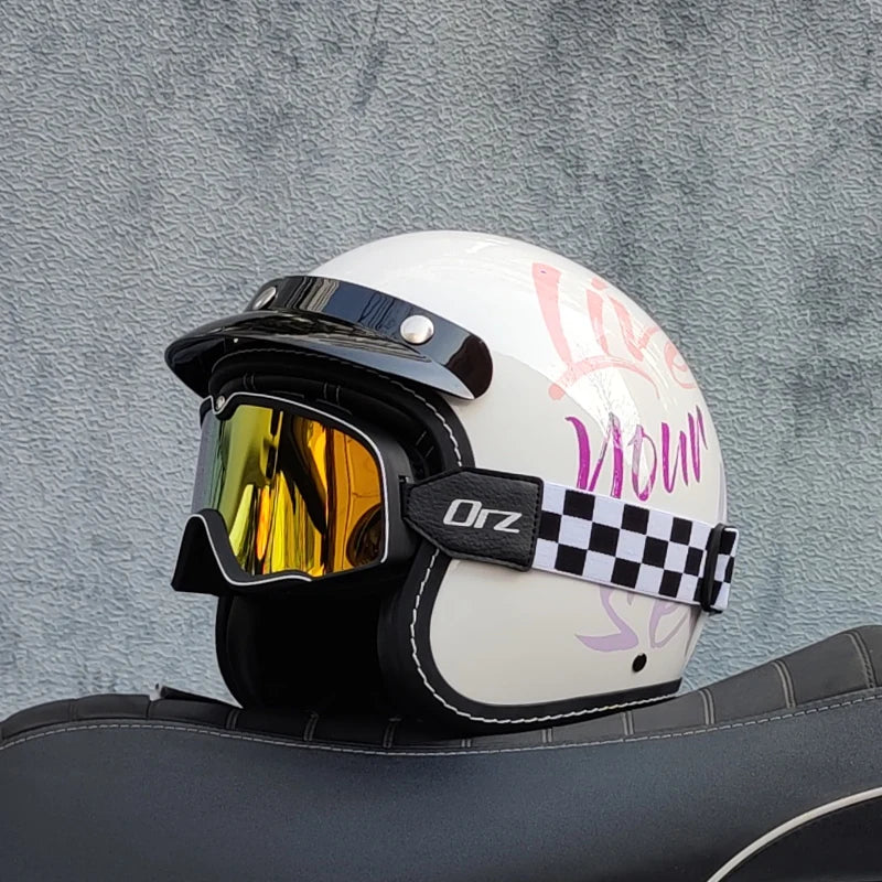 ORZ High-Quality Motorcycle Retro Helmet 3/4 Semi Covered Helmet Couple Scooter Cascos Para Moto Capacetes De Moto