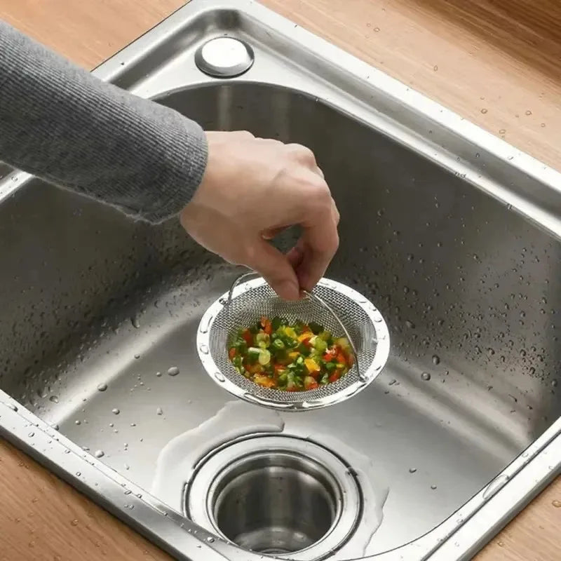 Stainless Steel Sink Strainer for Kitchen Vegetable Washing Bowl Dishwashing Pool Vegetable Washing Pool Filter Anti-Clogging