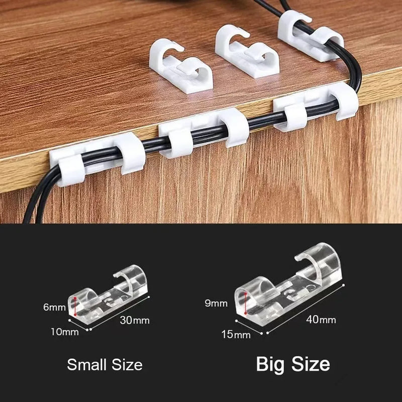 Desktop Cable Organizer with Adhesive Backing for Self-Adhesive Storage of Network Cables, Data Cables, and Fixed Wiring, a Magi