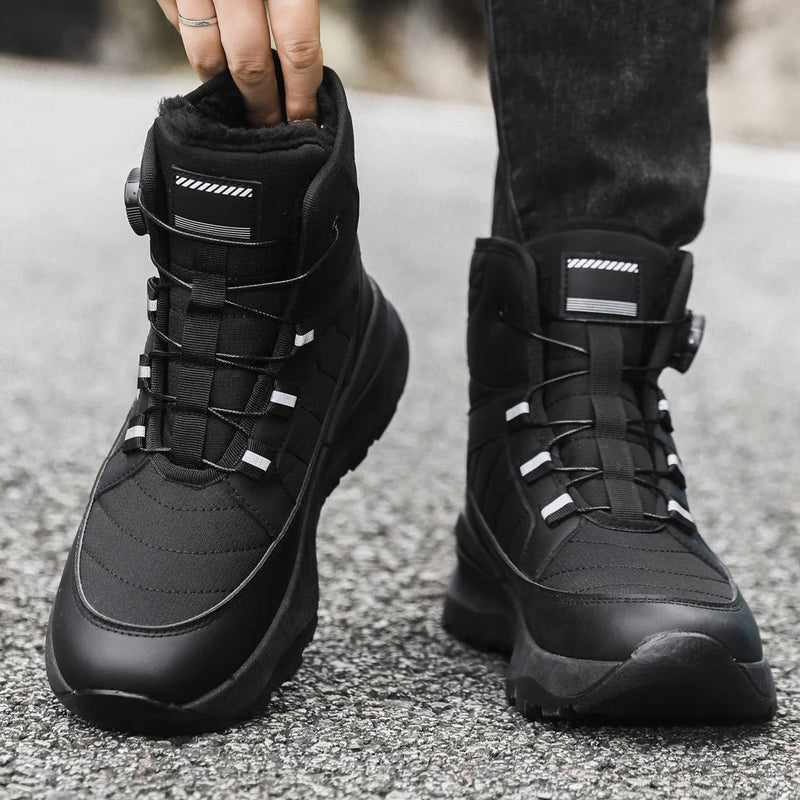 Men women's high-top plus velvet warm snow boots winter light anti-slip casual cotton boots couples fashion Joker walking boots