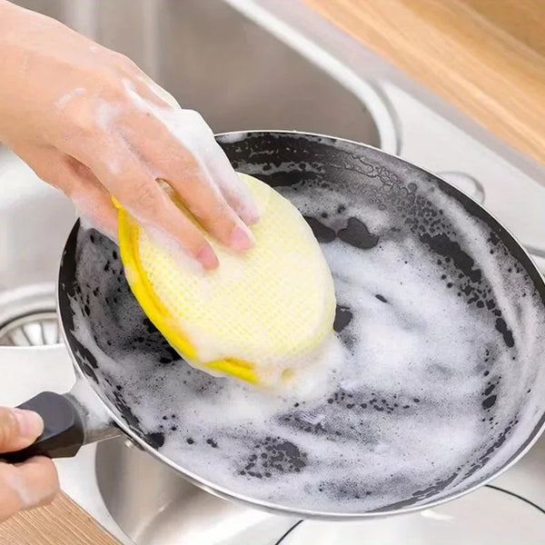 3/5pcs Pack Double-sided Dishwashing Sponge,Powerful Stain-removing Kitchen Cleaning Cloths, Durable,Suitable for Cleaning Pots.