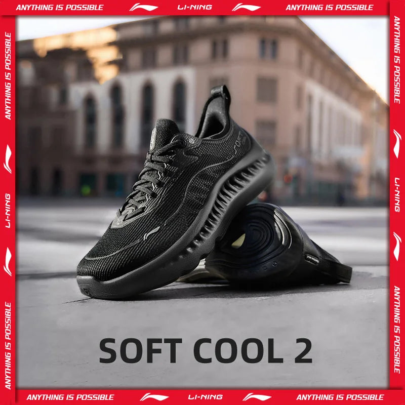 ស្បែកជើងបុរស Li-Ning SOFT COOL 2 របៀបរស់នៅ COMFOAM MAX Cushion COOL SHELL មានខ្យល់ចេញចូលបានល្អ ស្បែកជើងប៉ាតាធម្មតា LiNing AGLV009