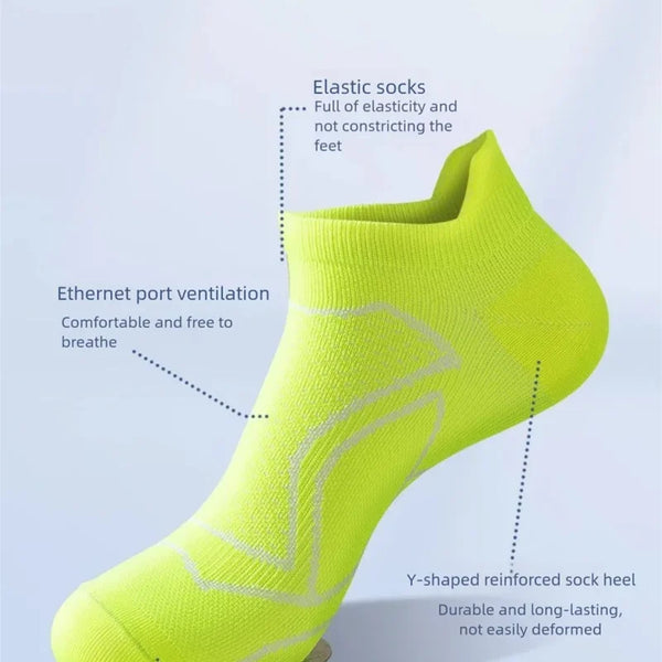 WRELS 1/2/3 Pairs Running Ankle Socks Quick-Dry Cushioned Athletic Socks Men Women Low Cut Seamless Arch Support Sports Socks