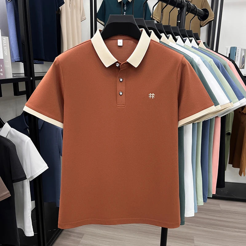 Quality Man Short-Sleeved Polo Shirt Lapel Button Pattern Printing Summer New T-Shirt Business Casual Outdoor Sports Men's Wear