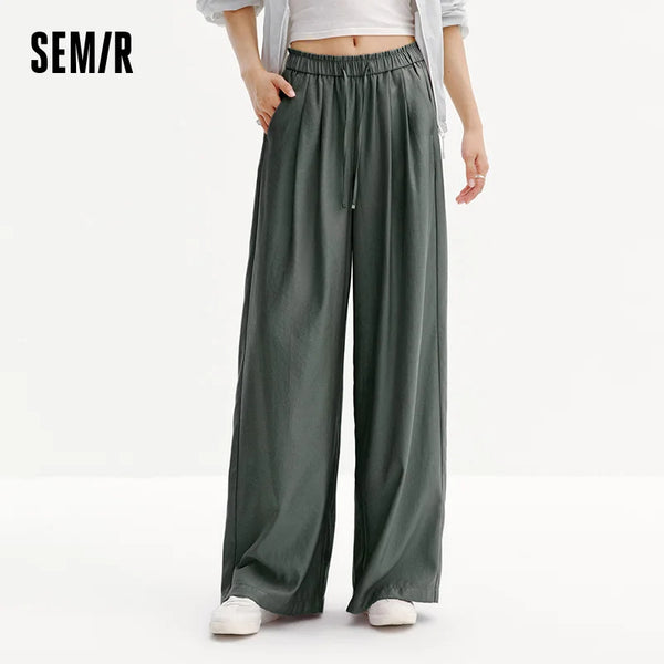 ខោ Semir សម្រាប់នារី ជើងធំទូលាយ មានលំនាំចរ រដូវក្តៅ ឆ្នាំ២០២៦ ខោបែបសាមញ្ញ ស្លៀកបានច្រើនម៉ូដ