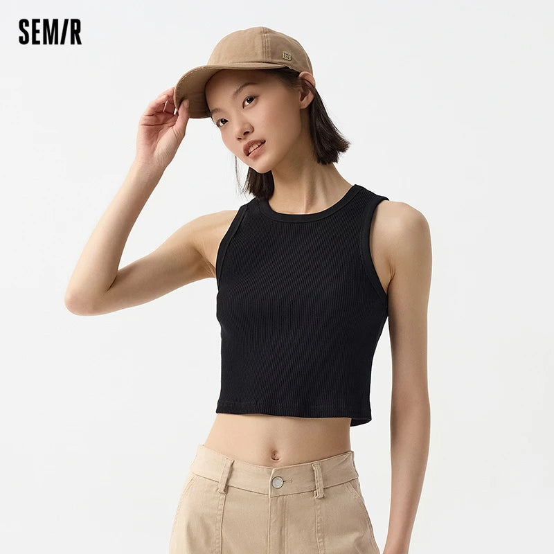 Semir Versatile Vest Contrast Color Bra Integrated Simple Inner Wear Women Camisole Daily Outer Underwear 2026 Spring