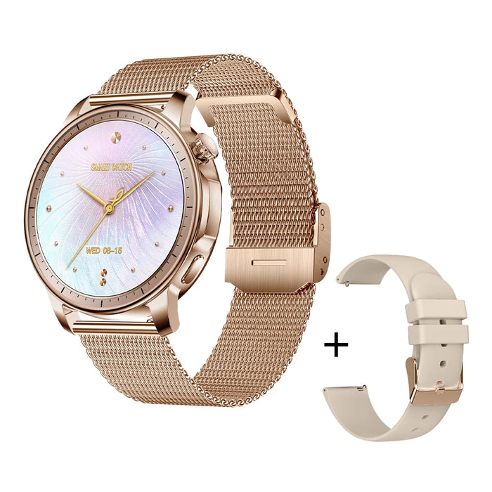 COLMI V65 Smartwatch Women 1.32 inch AMOLED Bluetooth Call Smart Watch Custom Dial Watches Heart Rate Tracker For Android iOS Gold