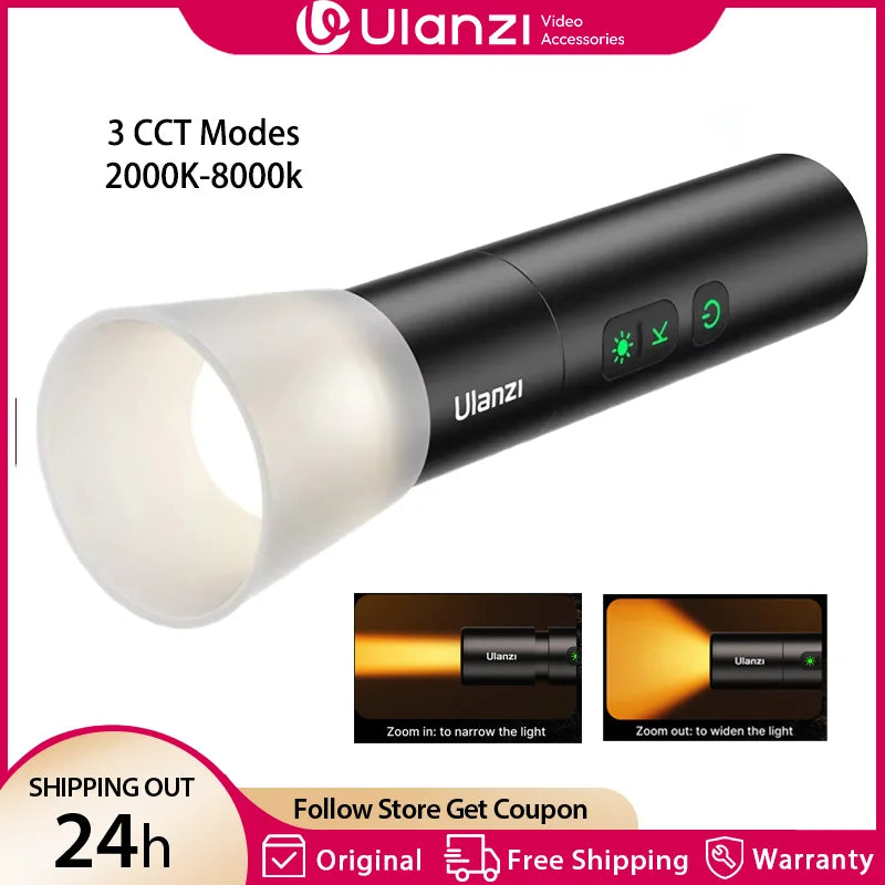 ភ្លើងពិលវីដេអូ Ulanzi LM07 អាចពង្រីក និងបន្ថយពន្លឺបានពីរពណ៌ ពន្លឺវីដេអូអាចពង្រីកបាន 2000-8000K CCT សម្រាប់ក្រៅផ្ទះ