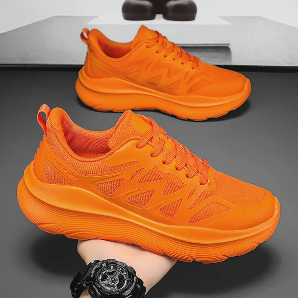 Men Women All White Thick Cushioned Running Shoes Lightweight Breathable Mesh Platform Sneakers Non Slip Athletic Walking Shoes