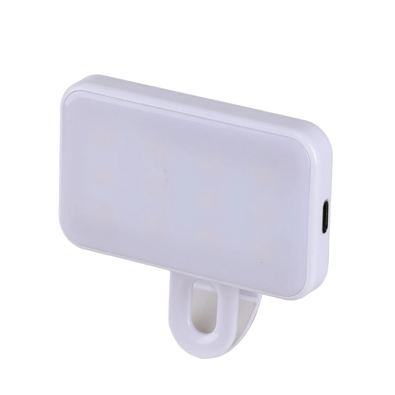 Portable Mini Selfie Fill Light Rechargeable 3 Modes Adjustable Brightness Clip On For Mobile Phone Computer Fill Light