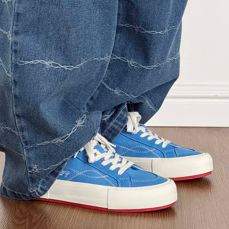 Men's high-quality canvas casual shoes four season breathable light soft-sole non-slip comfort outdoor walking sports board shoe