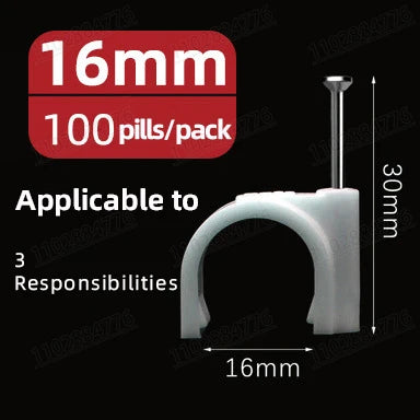 100pcs 6mm Round Steel Nail Cable Wire Wall Hanging Screw Clips Cable Clip For RG59 RG6 White High Quality Low Price Favorable
