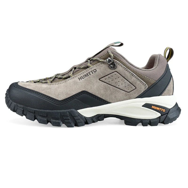 HUMTTO Mens Hiking Shoes Genuine Leather Cushioning Breathable Trekking Shoes for Men Non-slip Outdoor Designer Man Sneakers