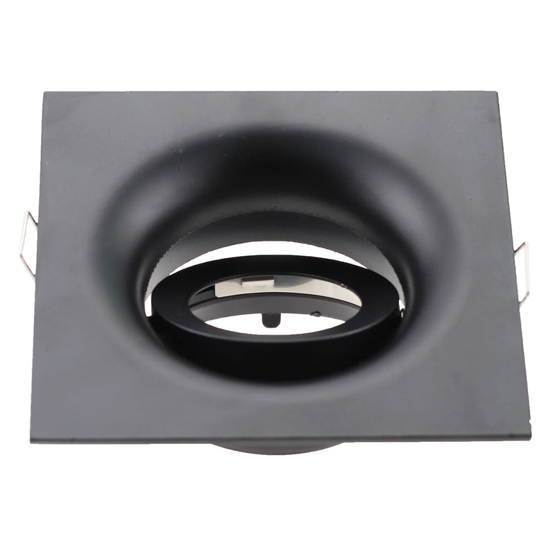 Round Square Recessed Downlight Black White GU10 MR16 Spotlight Bulb Socket Mounting Ceiling Spot Lights Lamp Frame Lamp Holder