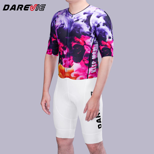 ឈុតជិះកង់ DAREVIE Pro Level Aura Cycling Skinsuit អ៊ីតាលី Elastic Interface® Pad Compression Slim Fit ស្ងួតរហ័ស មានខ្យល់ចេញចូលបានល្អ