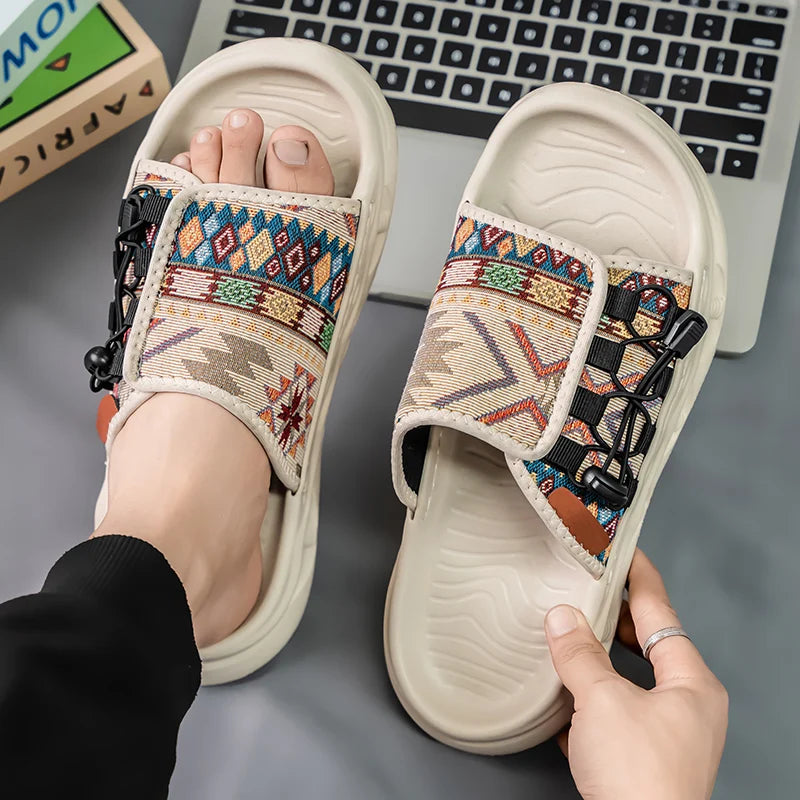 Men's high-quality casual slippers summer breathable outdoor soft-sole anti-slip beach shoes fashion youth lightweight slippers