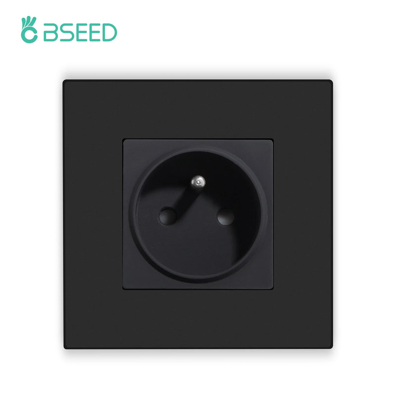 BSEED French Wall Power Socket Dual USB Type-C Charging Interface for Phone/PC Plastic Frame French Electric Outlet 250V