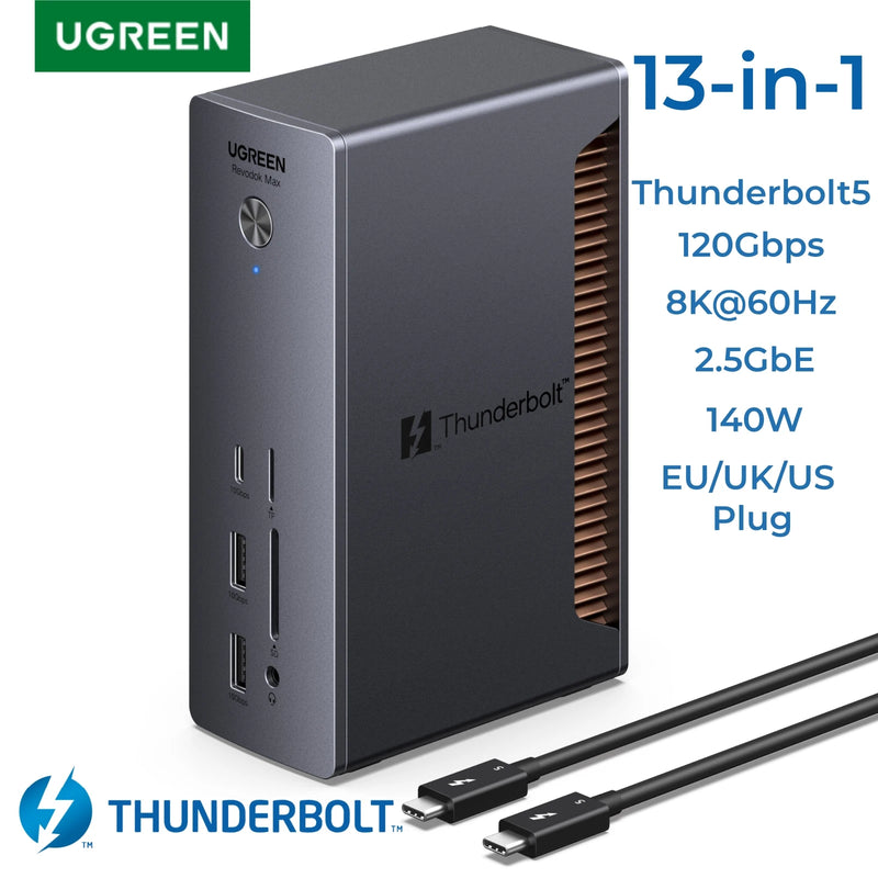 UGREEN Thunderbolt 5 Docking Station 8K60Hz 120Gbps 2.5GbE RJ45 SD&TF 3.5mm for MacBook Laptop Dell XPS Razer Blade 18 USB-C HUB