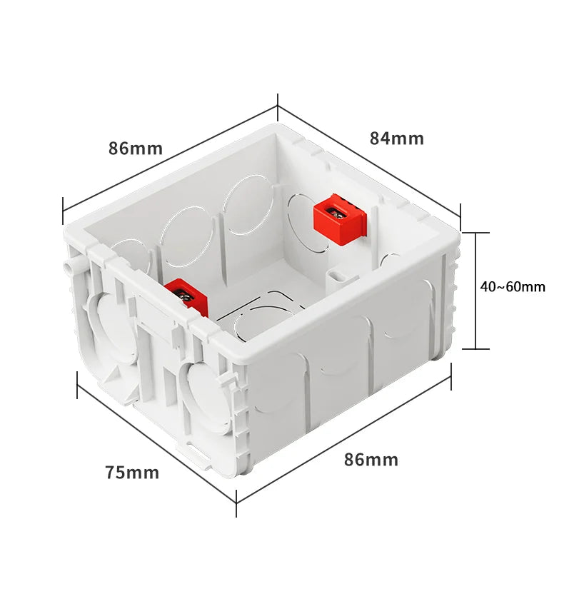 Depoguye Model 86 square recessed inner mounted plasterboard junction box Wall switch socket bottom box is suitable for EU UK