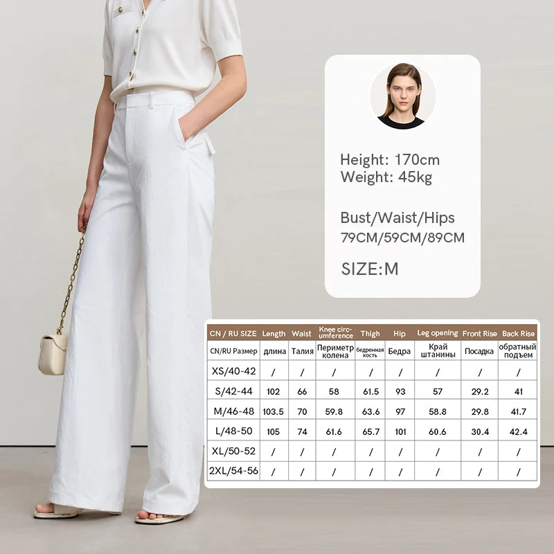 Amii Women's Minimalism Pants 2026 Autumn New Office Lady Versatile Wide Leg Female Trousers Solid Casual Loose Pants 12651006