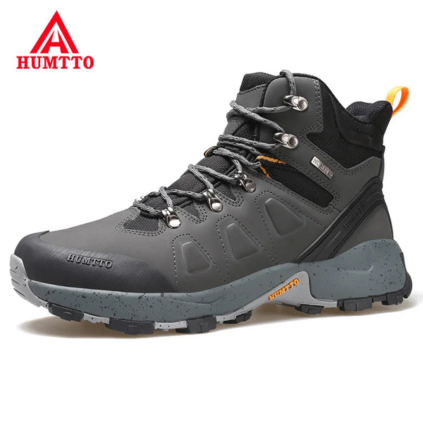 HUMTTO Hiking Shoes for Men Leather Waterproof Climbing Sneakers 2024 Sport Hunting Trekking Boots Breathable Outdoor Mens Shoes