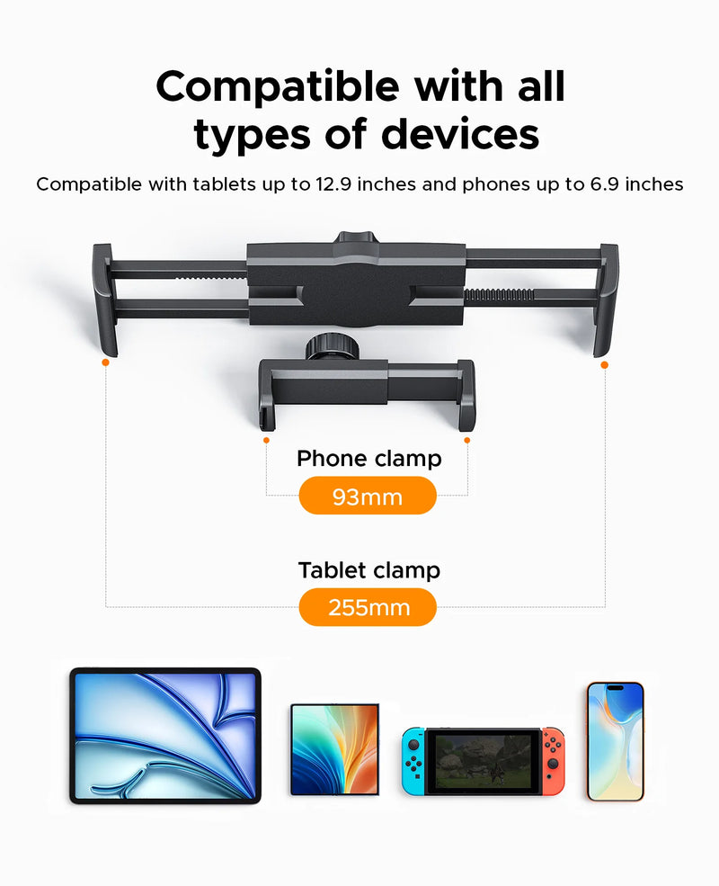 ORICO Clamp On Mechanical Arm Stand 360° Rotatable Foldable with SD TF USB-A 2.0 Interface for Tablet and Phone