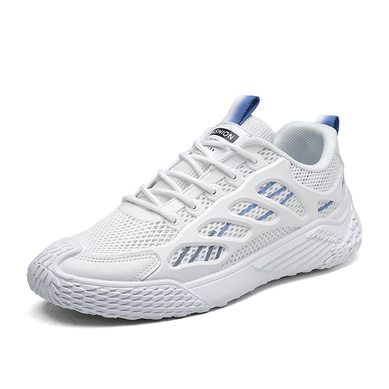 Men's mesh casual sneakers four seasons soft-sole anti-slip outdoor running shoes fashion students breathable speed sports shoes
