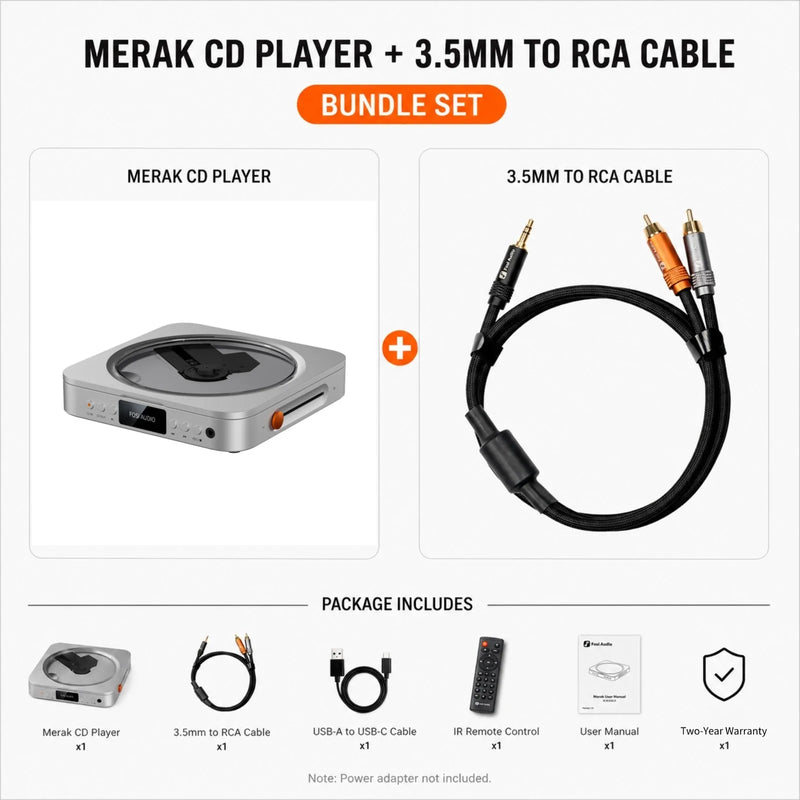 ម៉ាស៊ីនចាក់ស៊ីឌី Fosi Audio Merak HiFi ជាមួយឧបករណ៍បញ្ជាពីចម្ងាយ CS43131 DAC 210MW *2 អំពែរកាស គាំទ្រការបញ្ចូល USB Ripping USB Drive