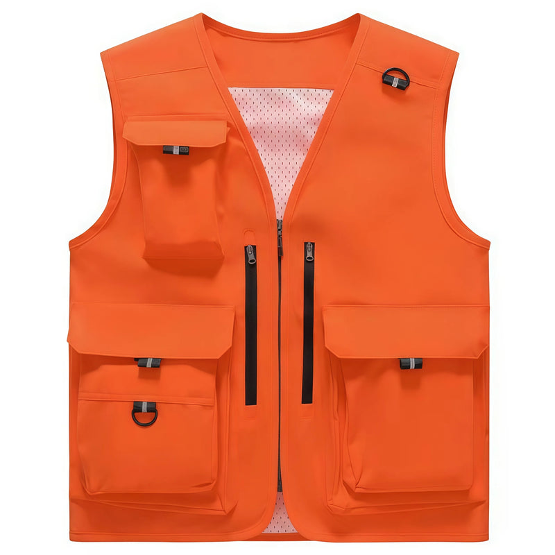 12 Fashion colors Summer outdoor fishing lightweight vest Multi-pocket high-end  Work and leisure vest custom logo printed