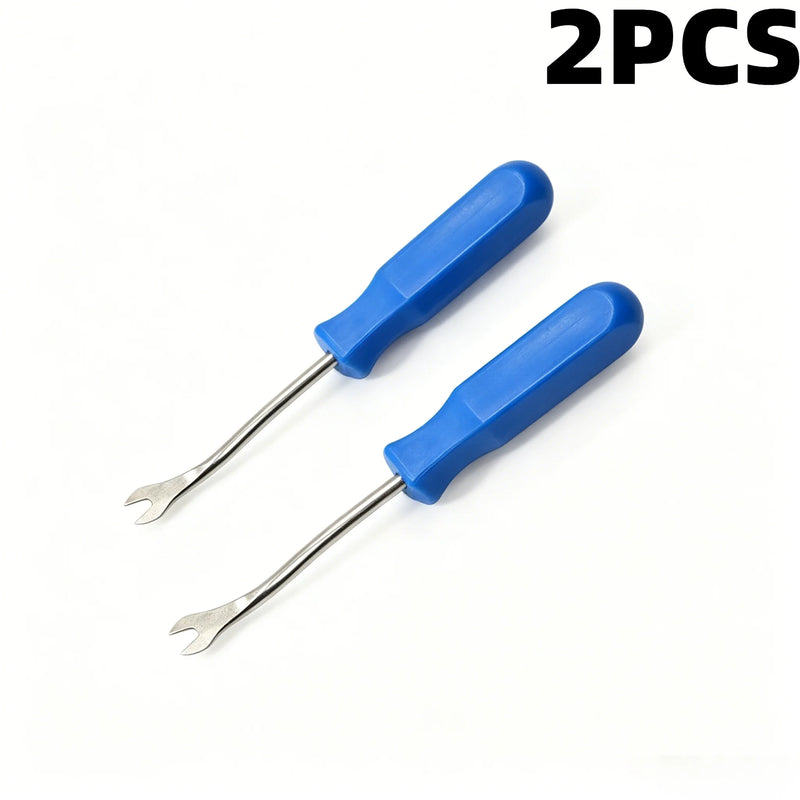 2pcs Blue screwdriver Tools for Removing Car Door Trim Panels And Fasteners, Designed for Quick And Easy Clip Extraction.
