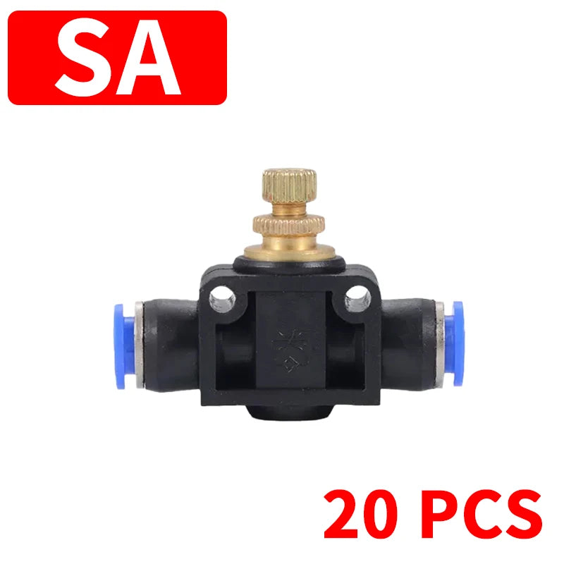 Pneumatic Fitting Pipe Connector Tube Air Quick Fittings Water Push In Hose Plastic 4mm 6mm 8mm 10mm 12mm 14mm PU PE PY PK SA