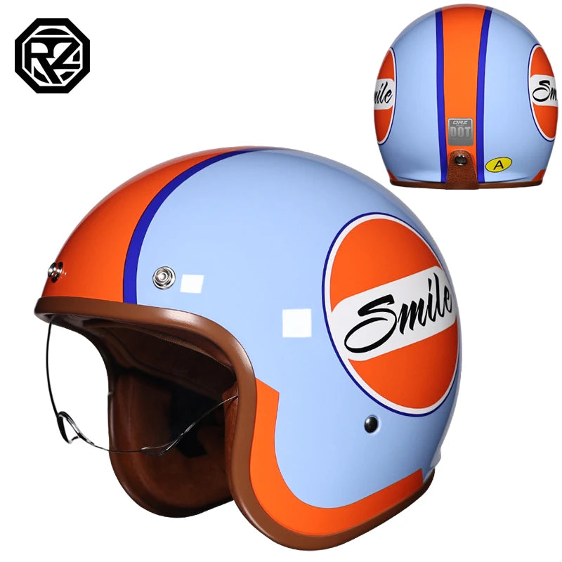 Retro Half Helmet Motorcycle Helmet Women's Motorcycle three-quarters Male American Cruising Motorcycle Half Helmet