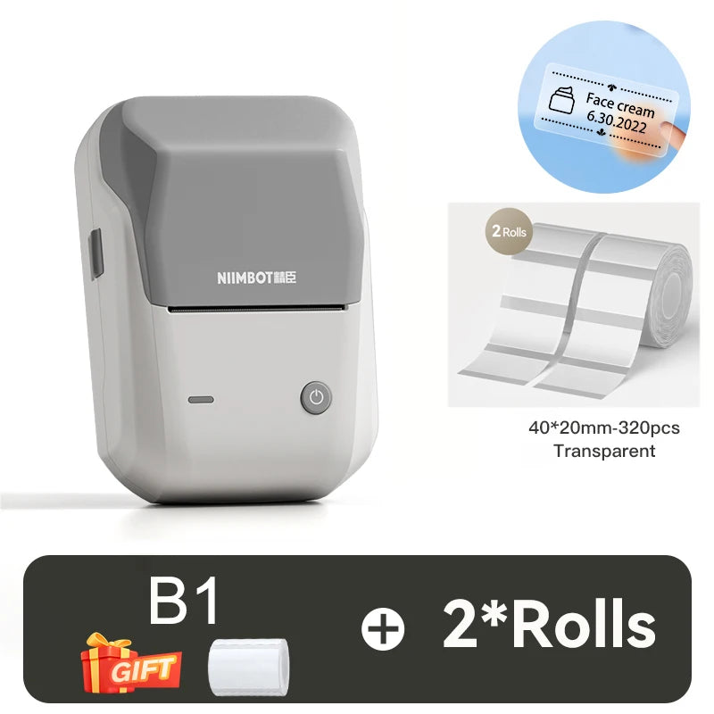 Niimbot B1 Thermal Printer Self-adhesive Food Stickers Bluetooth Label Maker Pocket Name Pirce Bacode Bussiness Labeling Machine