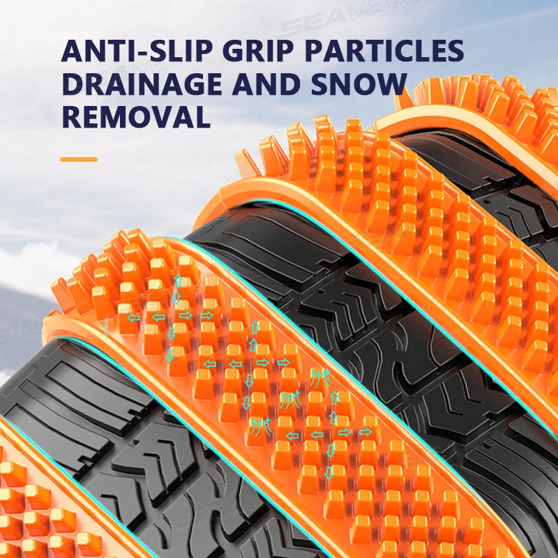 SEAMETAL 8pcs Anti-Skid Snow Chains Set Car Motorcycles Winter and Bad Terrain Wheels Anti-slip Emergency Tools Lockout Chains