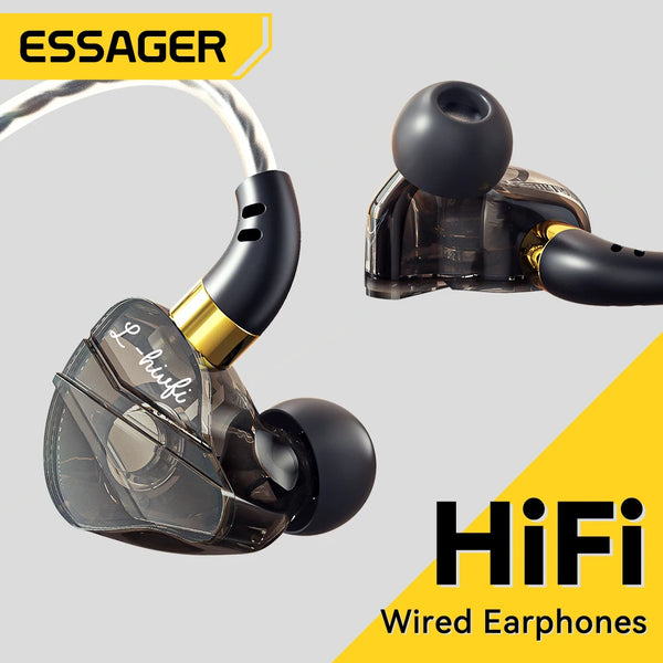 កាសស្តាប់ត្រចៀក Essager 3.5mm មានខ្សែក្នុងត្រចៀក ប្រភេទ C កាសស្តាប់ត្រចៀក HiFi មានខ្សែ បាស ស្តេរ៉េអូ កីឡា ហ្គេម តន្ត្រី កាសស្តាប់ត្រចៀកកាត់បន្ថយសំឡេងរំខាន ជាមួយមីក្រូហ្វូន