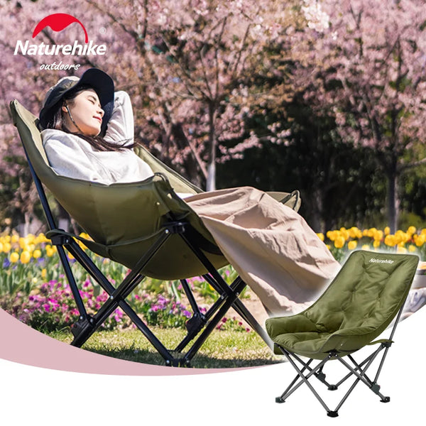 Naturehike Support Chair 150KG Outdoor Ultralight Folding Portable Moon Picnic Chairs Travel Fishing Adjustable Break camping