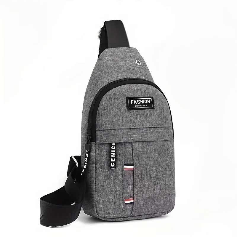 1pc Men's Crossbody Chest Bag Large-capacity Multifunctional Backpack for Travel Sport Camping Phone Charging Sling Bag.