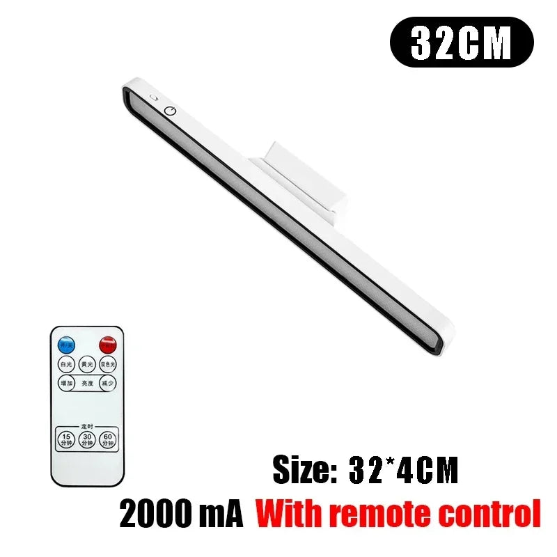 LED Desk Lamp USB Rechargeable Light Hanging Magnetic Table Lamps Remote Control Dimming Night Lights Reading Cabinet Wardrobe