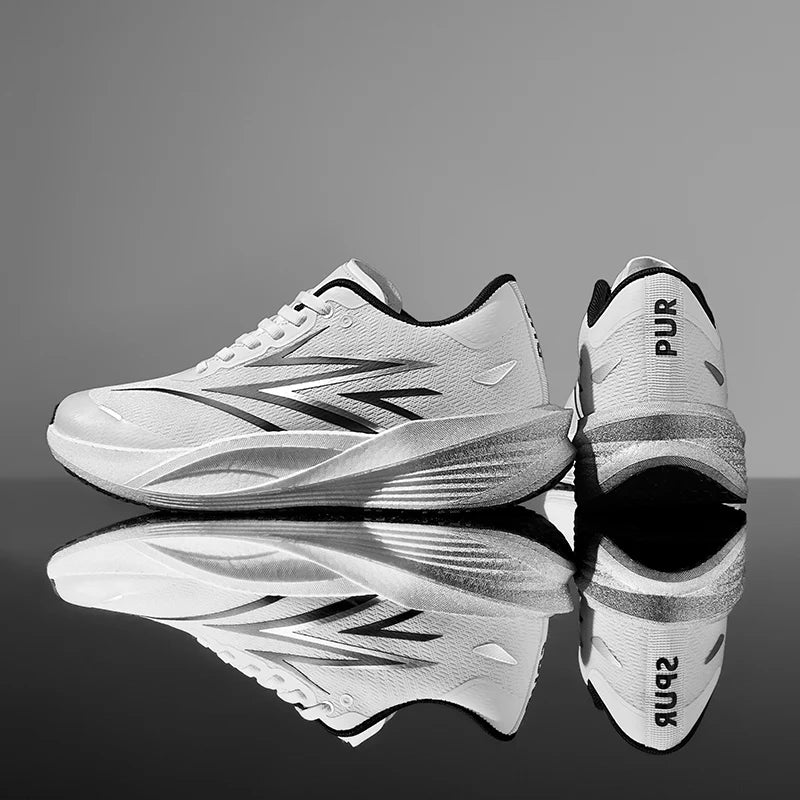 Men's light racing running shoes spring summer soft-sole outdoor walking casual sneakers students breathable speed sports shoes