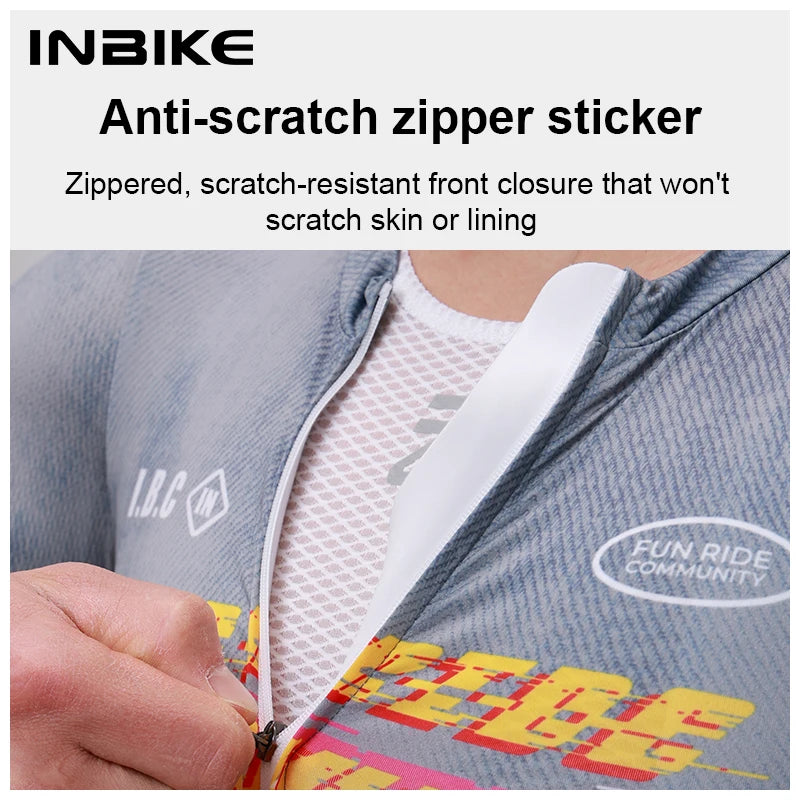 INBIKE 2025 Cycling Jersey Men Long Sleeve Road Bike Jerseys Full Zipper with Pockets Bicycle MTB Clothing Breathable Quick Dry