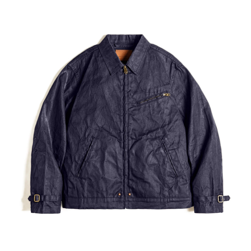 អាវក្រៅ Maden បុរស Vintage IV Oil Waxed Canvas Jacket Lapel Zipper Short Outerwear Classic Slim Fit for Men's Spring and Fall Jacket