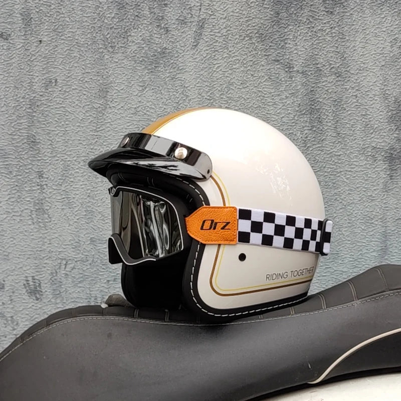 ORZ High-Quality Motorcycle Retro Helmet 3/4 Semi Covered Helmet Couple Scooter Cascos Para Moto Capacetes De Moto