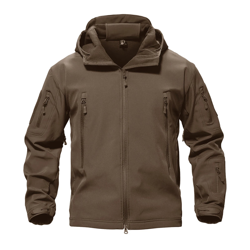 TACVASEN Solid Waterproof Fleece Lined Jacket Mens Jacket Softshell Outwear Coat Windbreaker Outdoor Warm Clothes with Pockets