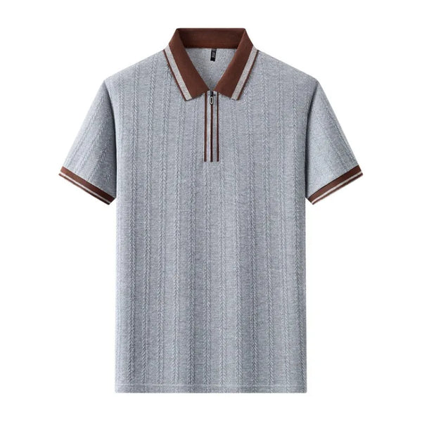 Men's Casual Knit Polo Shirt - Half Zip Lapel, Quick Dry & Soft Sport Polo for Camping/Fishing/Gym