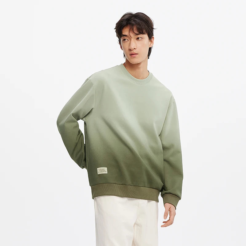 Semir Gradient Printed Sweatshirt Comfortable Men 2025 Spring Loose Fit Casual Style Basic Fashion Long Sleeve Pullover Top