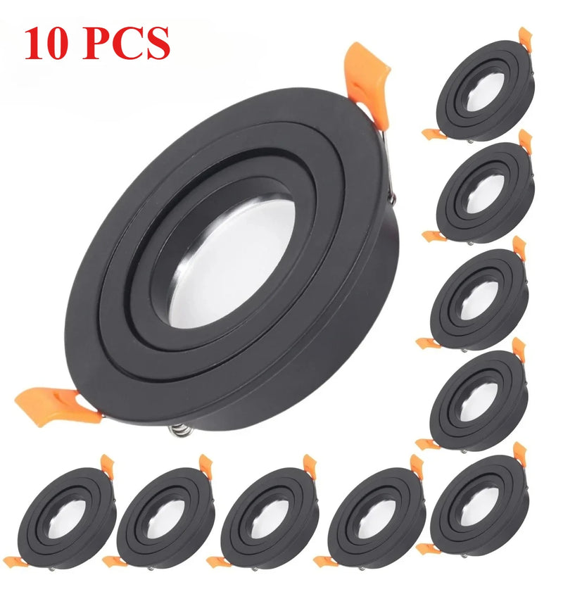 ស៊ុមភ្លើង LED រាងមូល JOYINLED 1/10 ដុំ GU10 MR16 ស៊ុមចង្កៀងពិដាន ជើងចង្កៀង ឈុតចង្កៀង 65mm ពណ៌ខ្មៅ ស