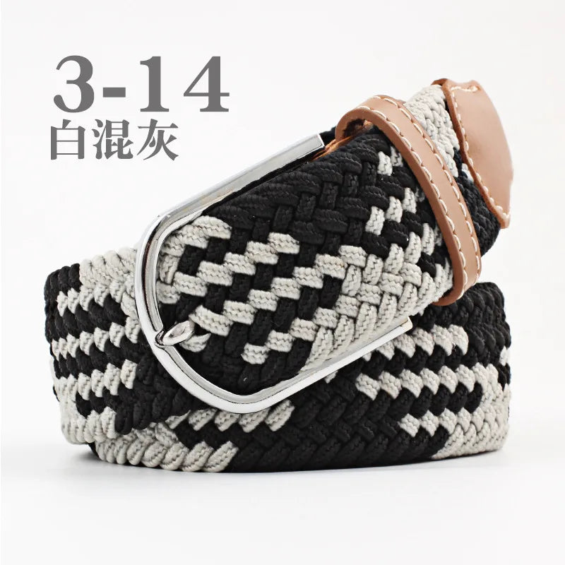 105cm Stretch Woven Belt, Unisex Canvas Belts Fashion Casual Student Belt Women Cinturon Male Waistband.