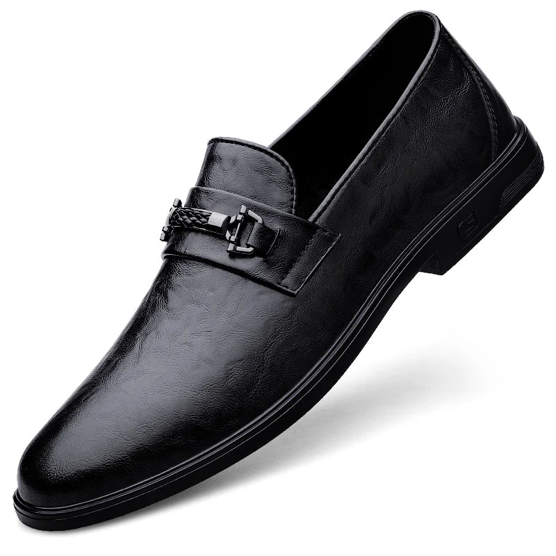 Spring Autumn Mens Casual Loafers Men Slip On Leather Shoes Brown Black Loafer Shoes Dropshipping