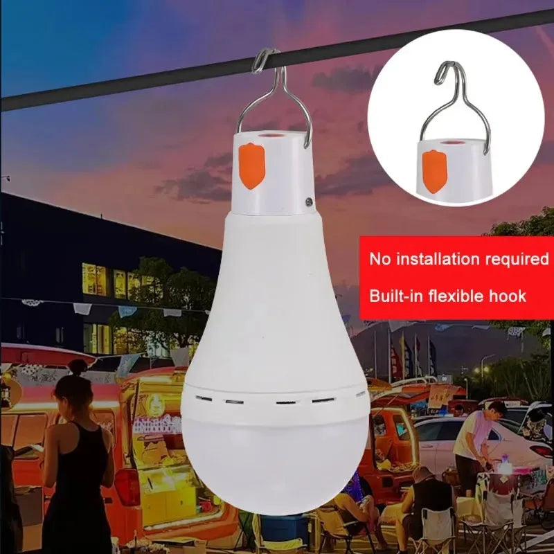 USB Rechargeable Light Bulbs Warm Light Bulb 3 Light Modes for Power Outage Camping Tent Portable LED Hanging Emergency Lamp
